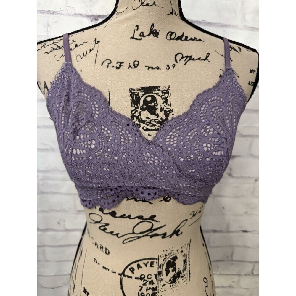 Victoria’s Secret Dream Angels Bralette Size Med‎ Purple Lace Comfort Sexy